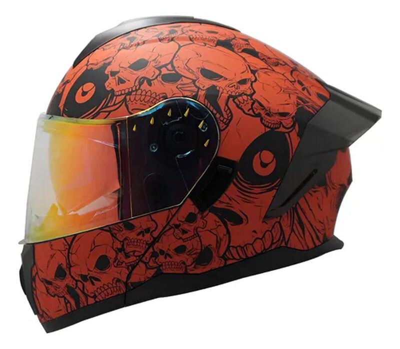 CASCO PARA MOTO ABATIBLE ROJO  DOT/ECE CON LUZ ... image number null
