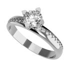 Anillo de Compromiso de 14K con Diamante de Laboratorio 0.50 CT F VS1 Talla 4.5 ORO BLANCO 14K&ndash; / FJ841-50-14W-LG-45