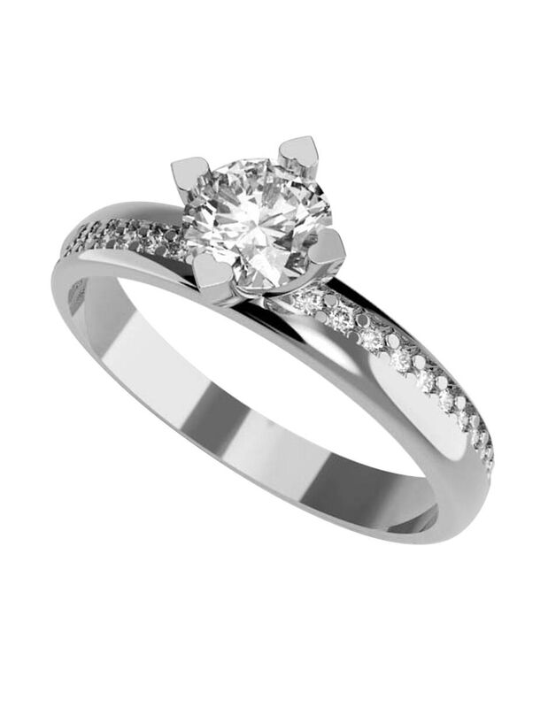 Anillo de Compromiso de 14K con Diamante de Lab... image number null