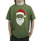 Camiseta Word Art Para Ni&ntilde;o - Feliz Navidad Santa Claus - Verde Militar