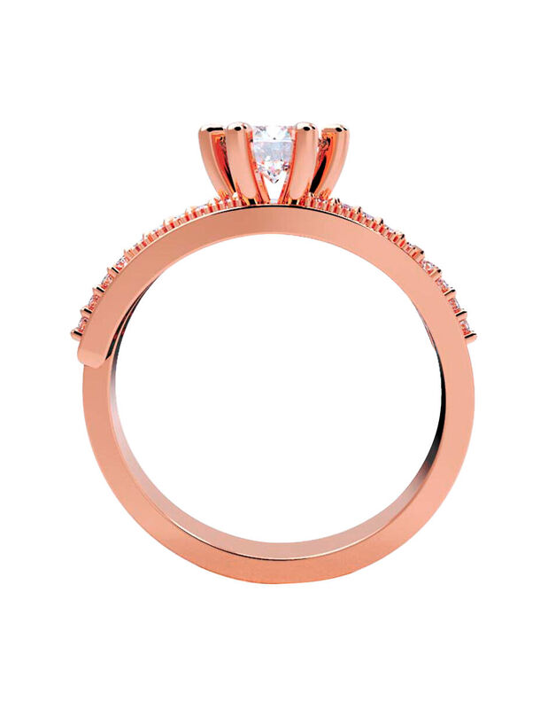 Anillo de Compromiso en Oro de 14K con Circonia... image number null