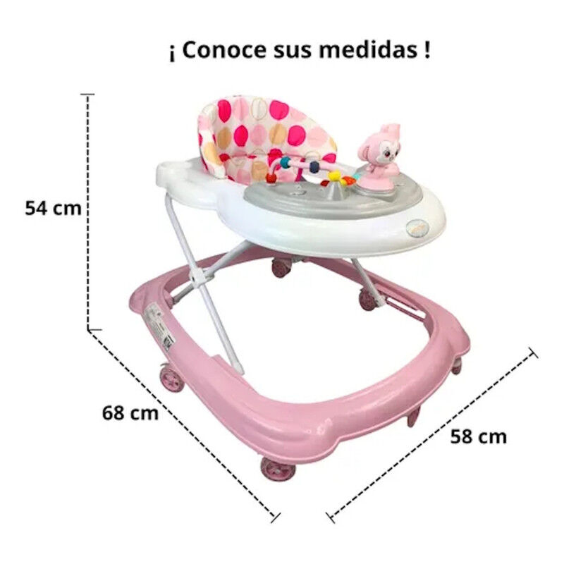 Andadera Rosa Para Beb&eacute; Changuito 4 Alturas Con... image number null