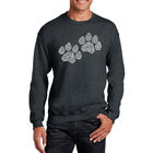Sudadera De Cuello Redondo Word Art Para Hombre - Huellas Woof - Gris