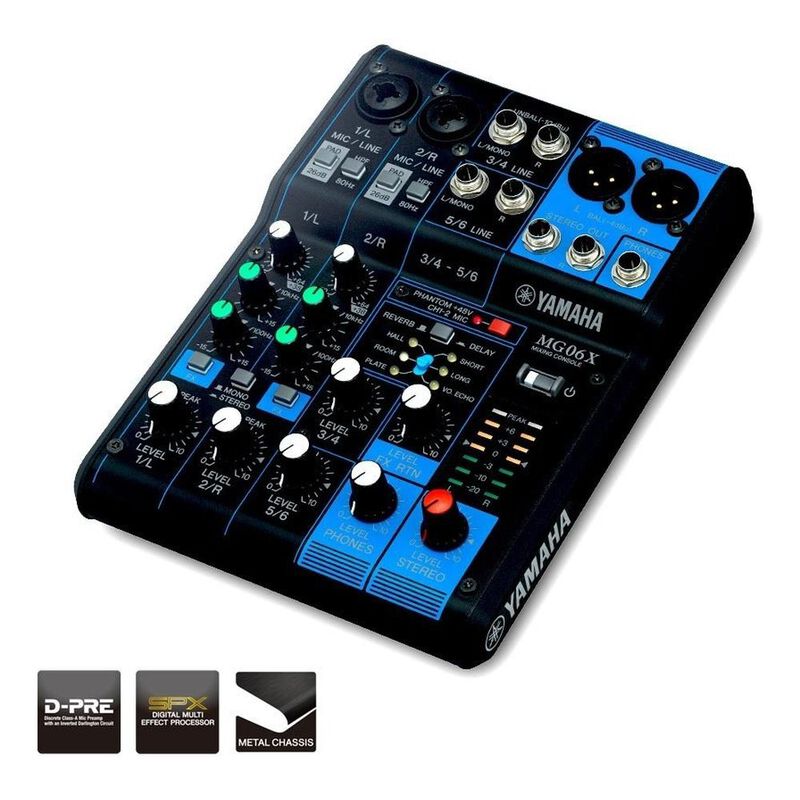 Yamaha Mezcladora 6 Canales Con Efectos Mg06x T... image number null