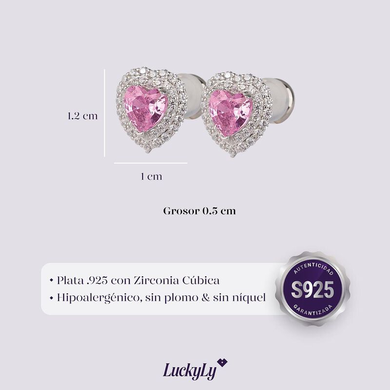 Aretes Zaria LuckyLy Plata .925 con Zirconia C&uacute;... image number null