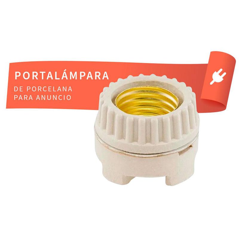 Portalámpara de porcelana para anuncio con casq... image number null