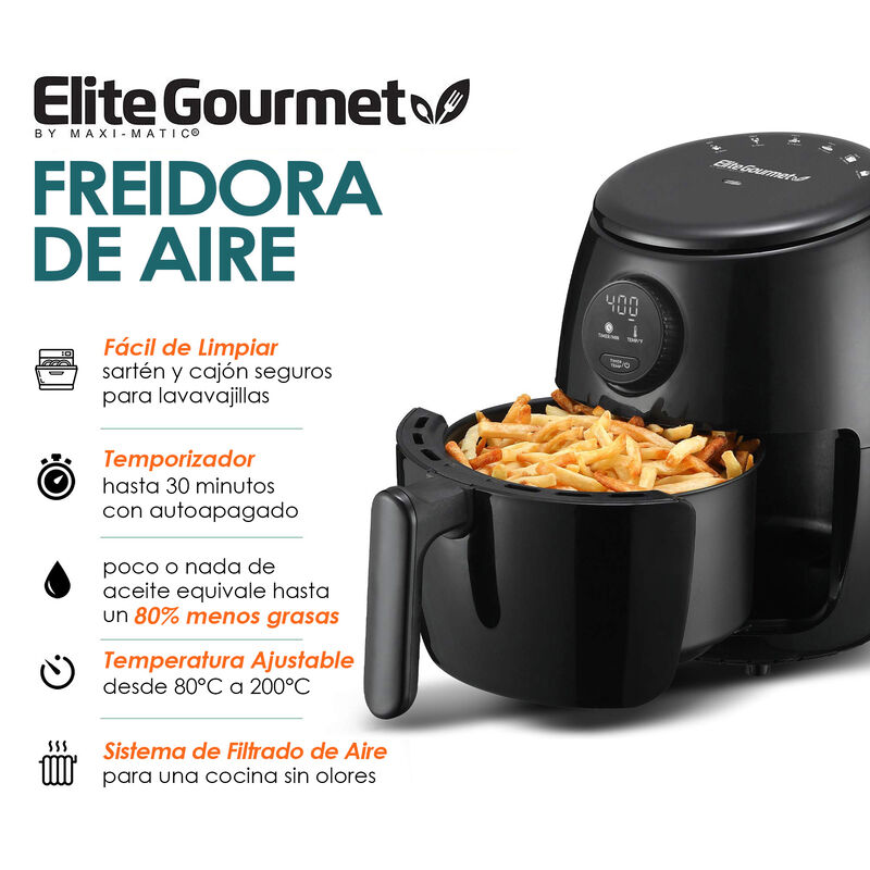 Freidora de Aire Caliente Elite 2QT Black Digit... image number null