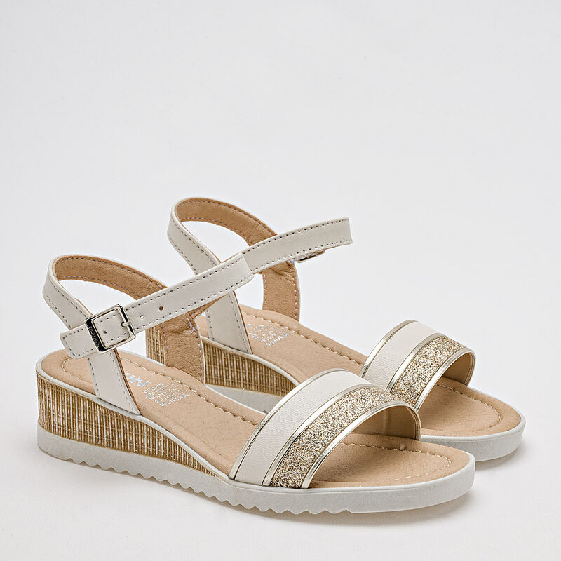 Yuyin Sandalia para ni&ntilde;a blanco dorado image number null