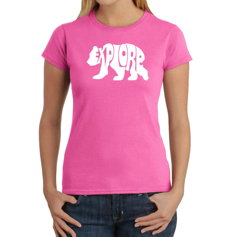 Camiseta Word Art Para Mujer - Explore- Rosa image number null