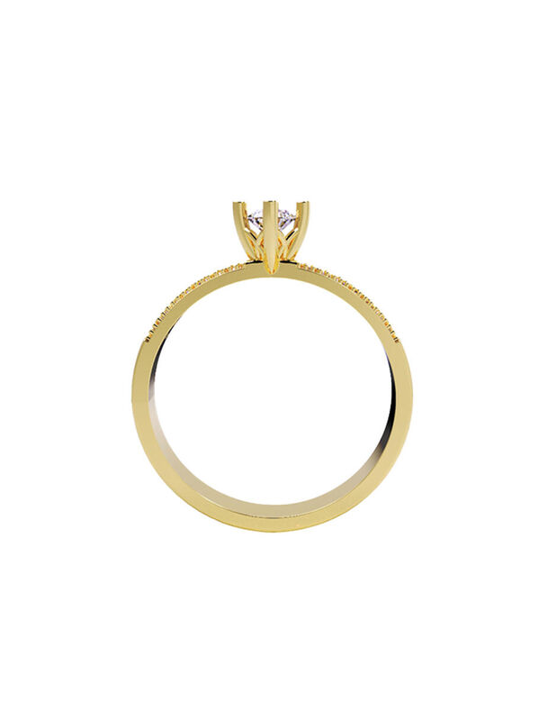 Anillo de Compromiso de 14K con Diamante de Lab... image number null