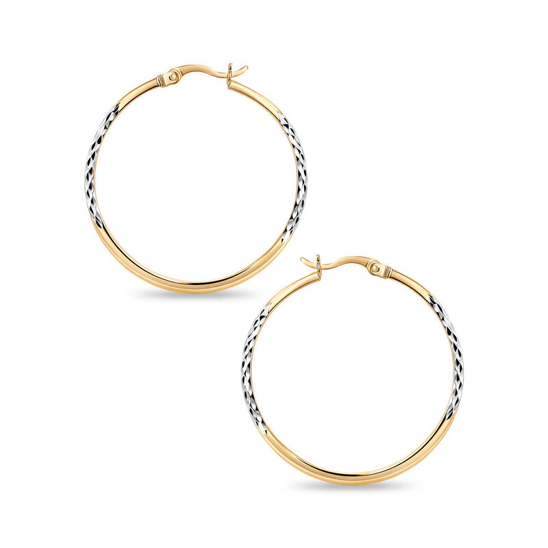 Arracadas Oro 10k Con Platinado 31 mm | Bizzarr... image number null