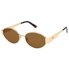 Lentes De Sol Sojos Retro Ovalados Dorados/marrones Para Mujer Con Protecci&oacute;n Uv400