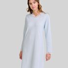 Camis&oacute;n Lencero con Escote en Pico y Manga Larga Celeste