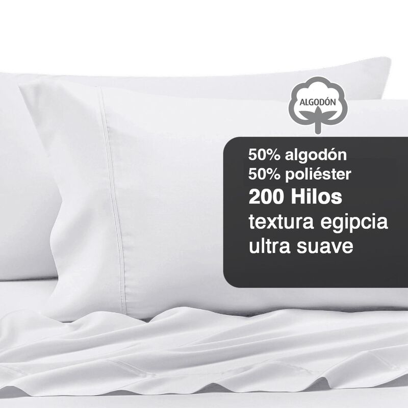 Juego S&aacute;banas Matrimonial Queen Polo One Blanco... image number null