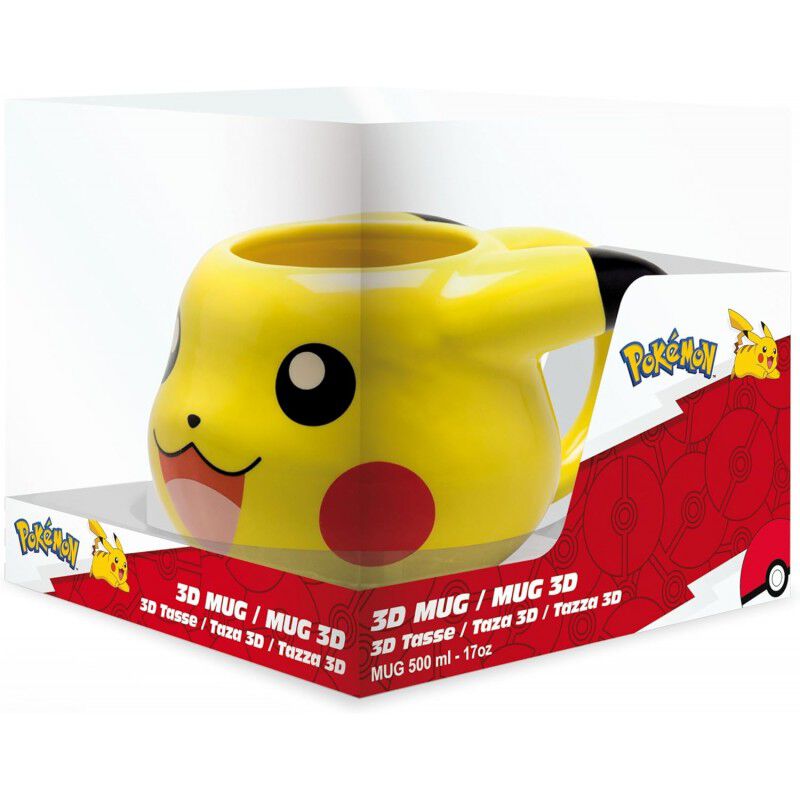 Taza Pikachu 3D Pok&eacute;mon Cer&aacute;mica 500 mls image number null