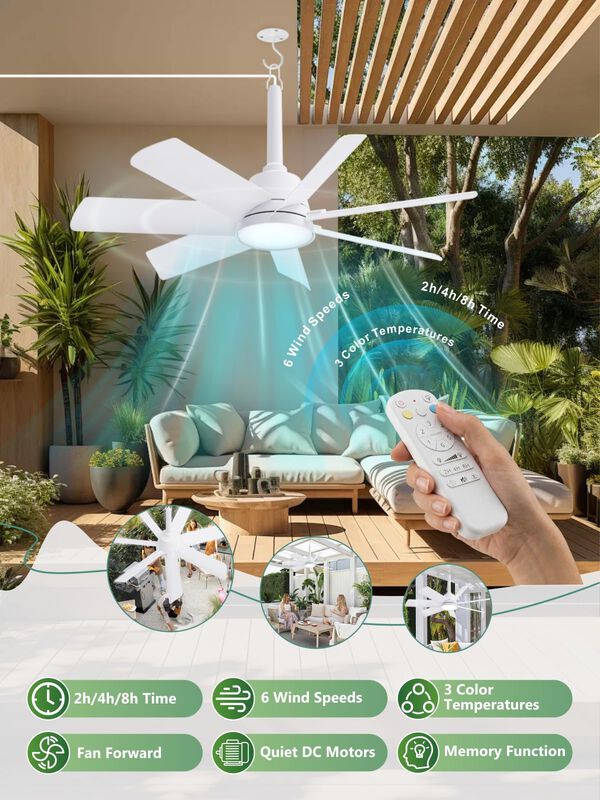 Ventilador De Techo Lanmel 71 cm Blanco Con Con... image number null
