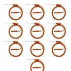 10 Agujas Monopolares Desechables Pre-cableadas Naranja