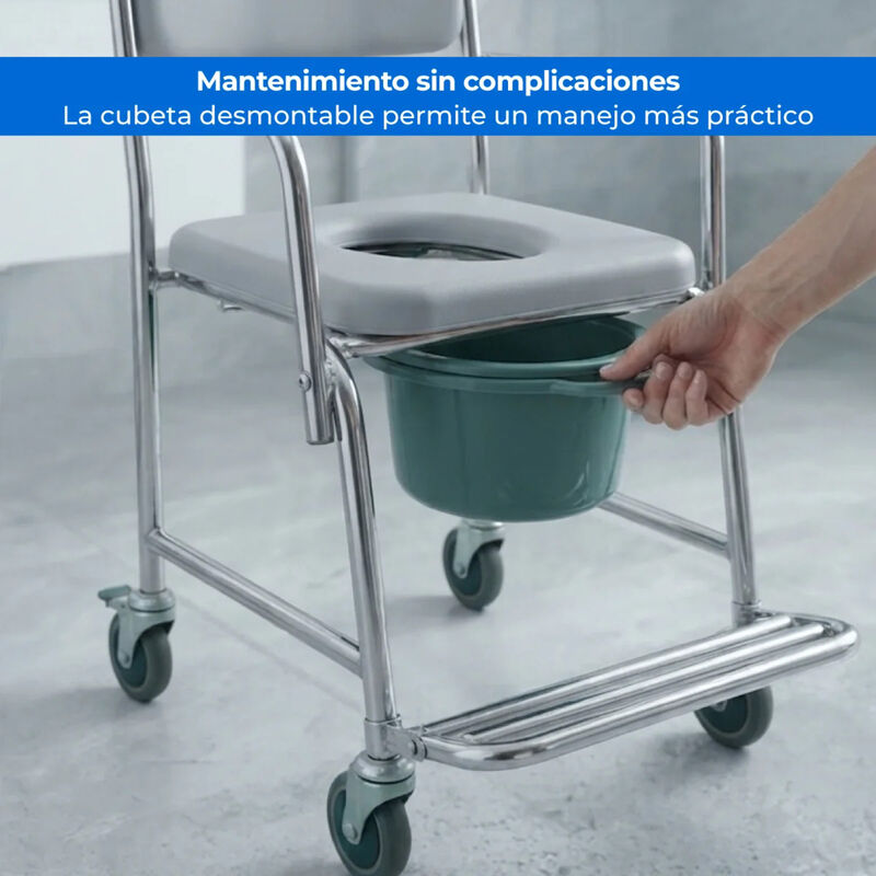 Silla Wc Plegable Aluminio Ruedas Adultos Mayor... image number null