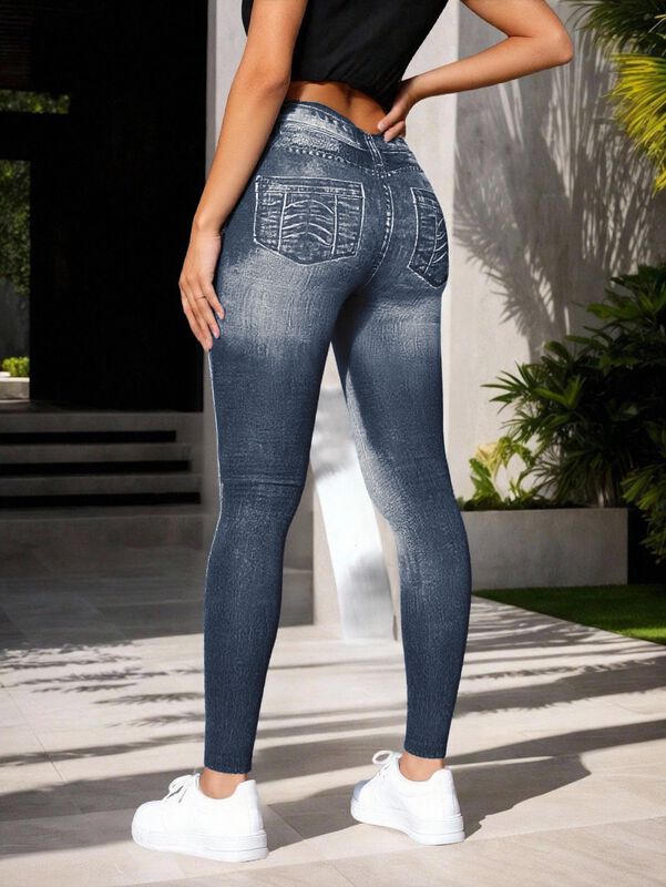Pack de 2 Leggins Unitalla Mujer Mezclilla Faja... image number null