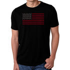 Camiseta Mezcla Premium Word Art Para Hombre - Proud To Be An American - Negro