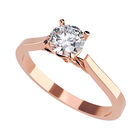 Anillo de Compromiso en Oro Rosa 10K con Circonia -  Talla:7/ FJ760-10R-CZ-7