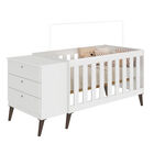 Cuna Con Comoda 3 Cajones Blanca Con Patas Vintage BB06