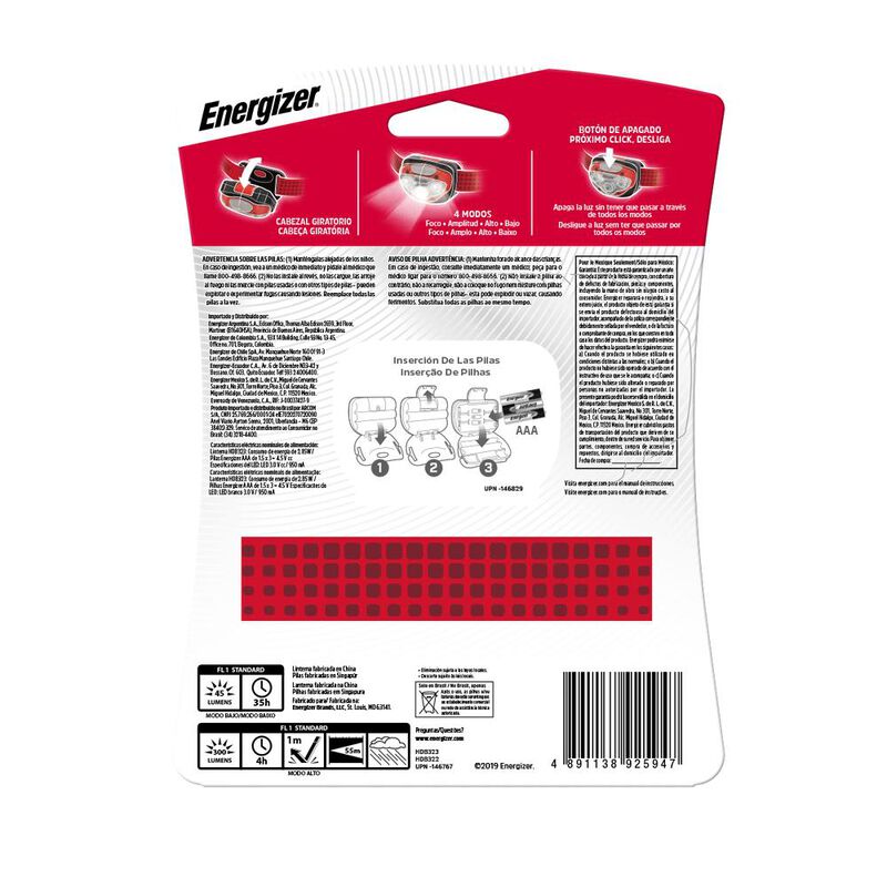 Linterna Lampara Cabeza Energizer Manos Libres ... image number null