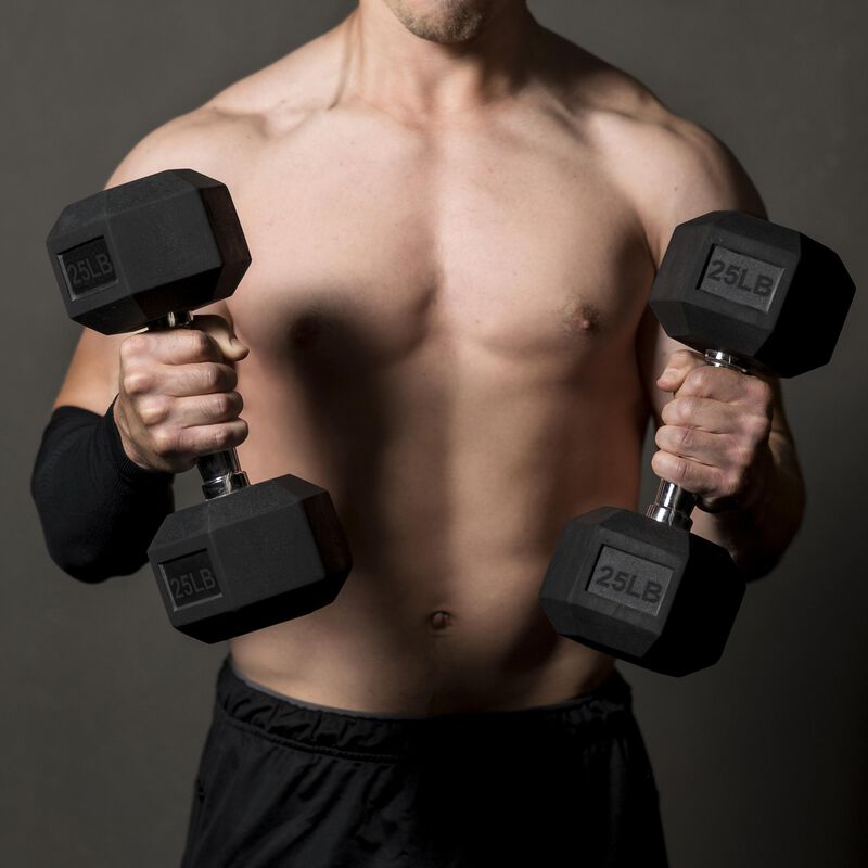 Par de Mancuernas Hexagonal de 25 Lbs Bluelande... image number null