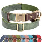 Collar Para Perro Didog L Verde De Cuero Pu Y Nylon Suave (38‑58 cm)