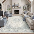Alfombra Wondrg 244x152 cm Azul Lavable Antideslizante Vintage