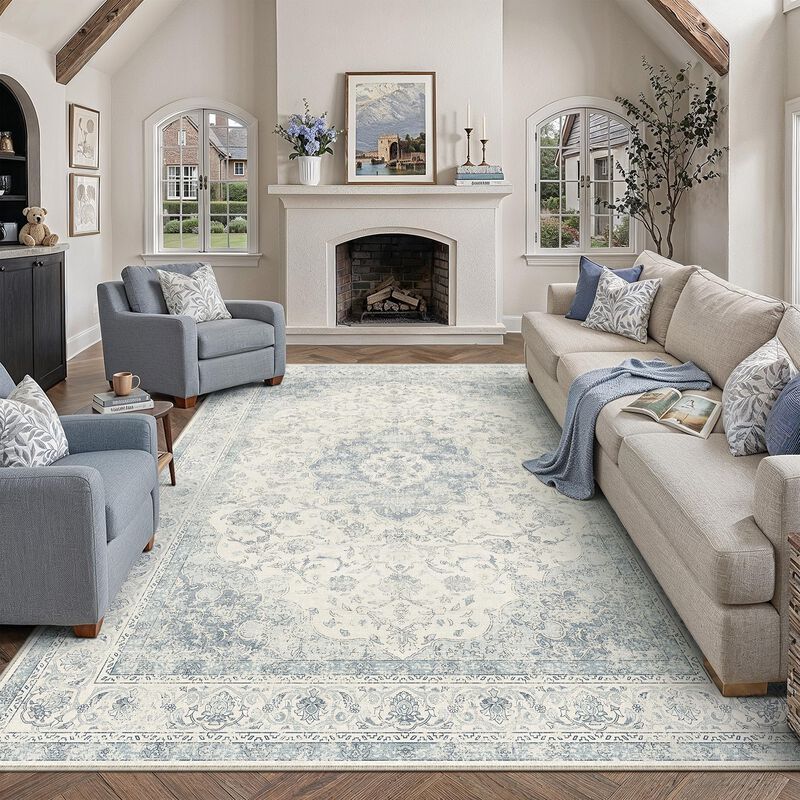 Alfombra Wondrg 244x152 cm Azul Lavable Antides... image number null