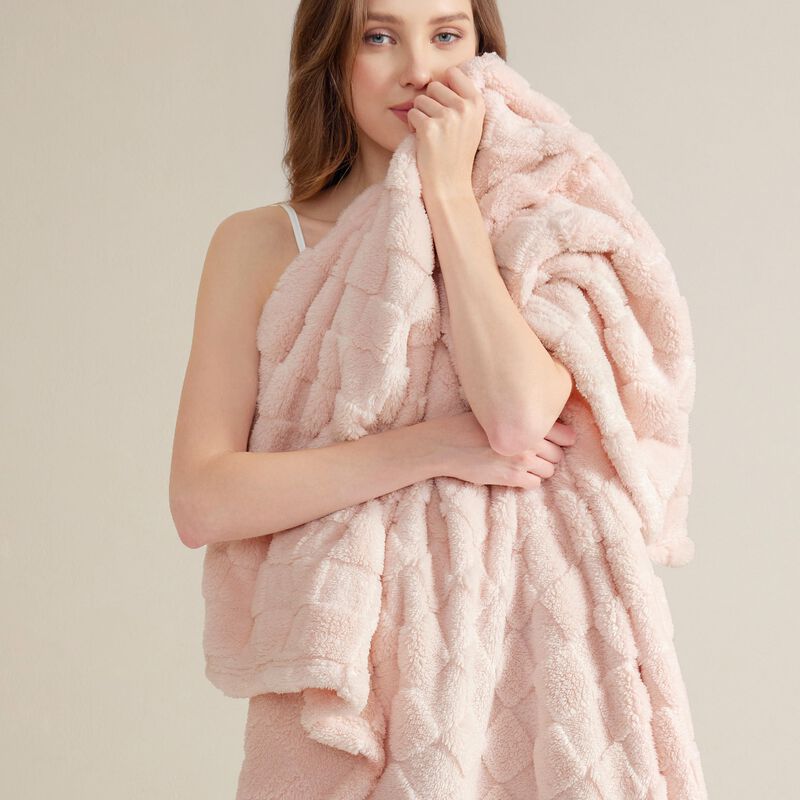 Manta De Cama, Rosa Claro, Supersuave, 130 X 18... image number null