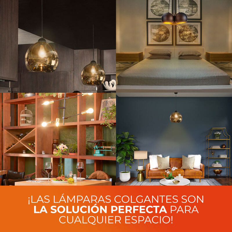 L&aacute;mpara Colgante Cristal Ambar 20w 100v image number null