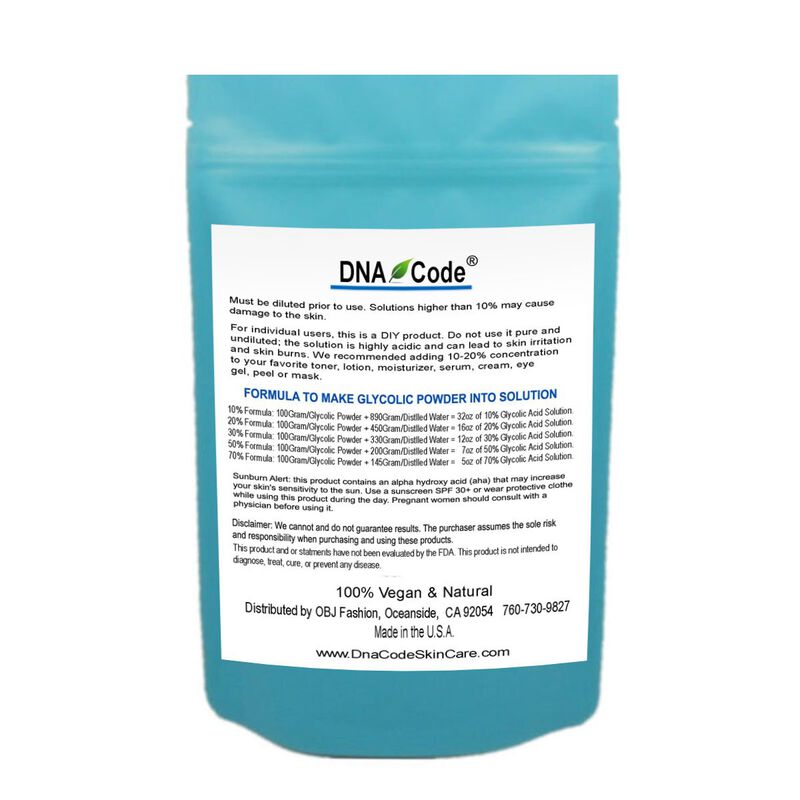 Polvo de &Aacute;cido Glic&oacute;lico DNA CODE 100g 99,5% Pu... image number null