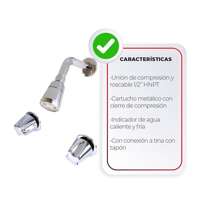 Llave Mezcladora Con Regadera Para Empotrar image number null