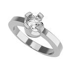Anillo de Compromiso de 14K con Diamante de Laboratorio 0.50 CT F VS1 Talla 4.5 ORO BLANCO 14K– Amore Mio!