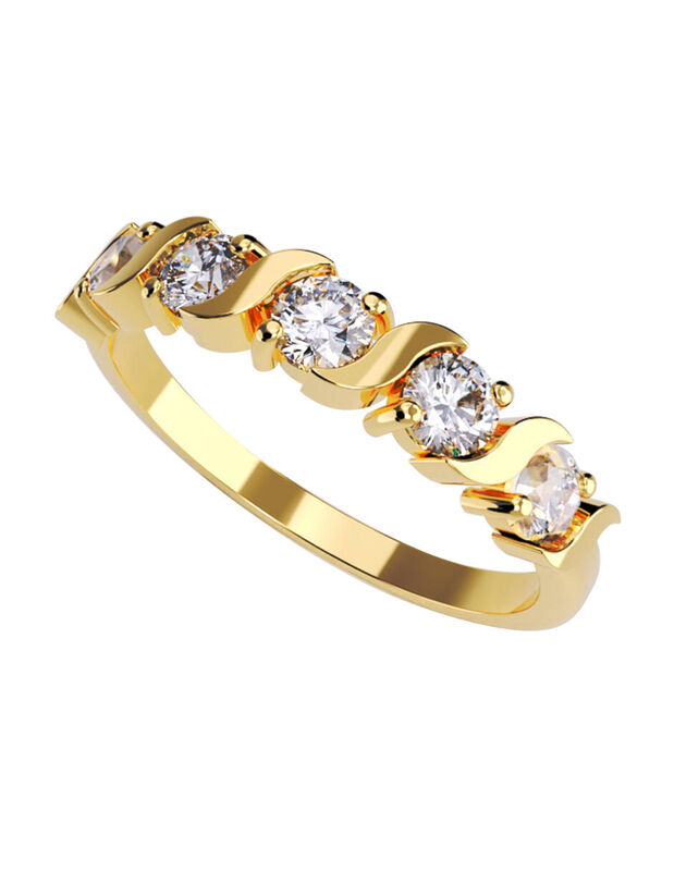 Anillo de Compromiso en Oro de 14K con Circonia... image number null