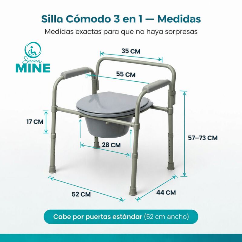 Silla Comodo 3 En 1 Con Cubeta Y Tapa Cover | S... image number null