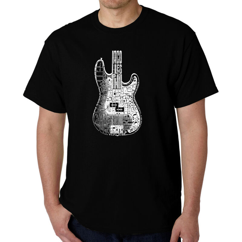 Camiseta Word Art Para Hombre - Bajo - Negro image number null