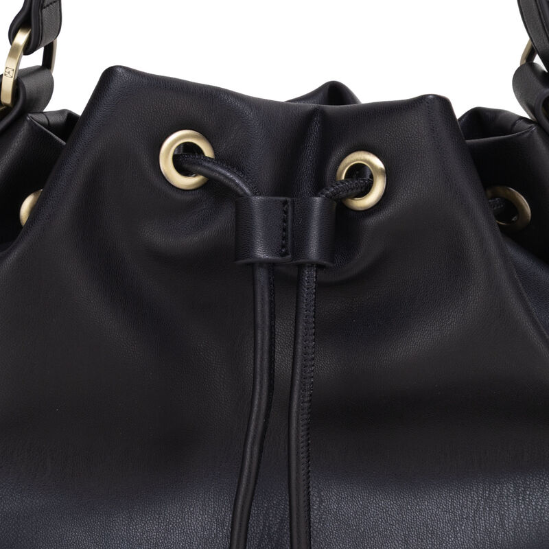 Bolsa Drawstring Mediano Con Mascada Color Negr... image number null