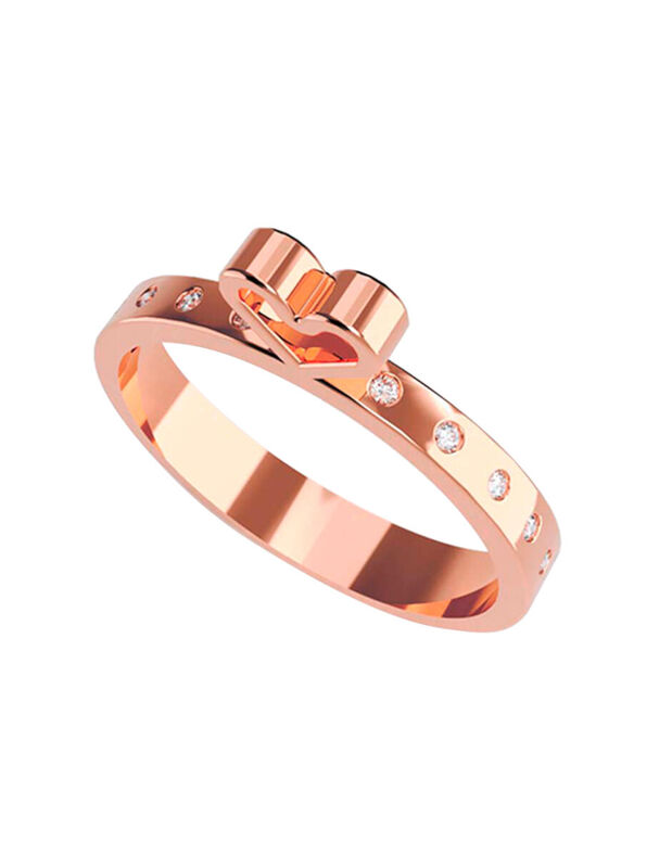 Anillo de Compromiso en Oro Rosa 10K con Circon... image number null