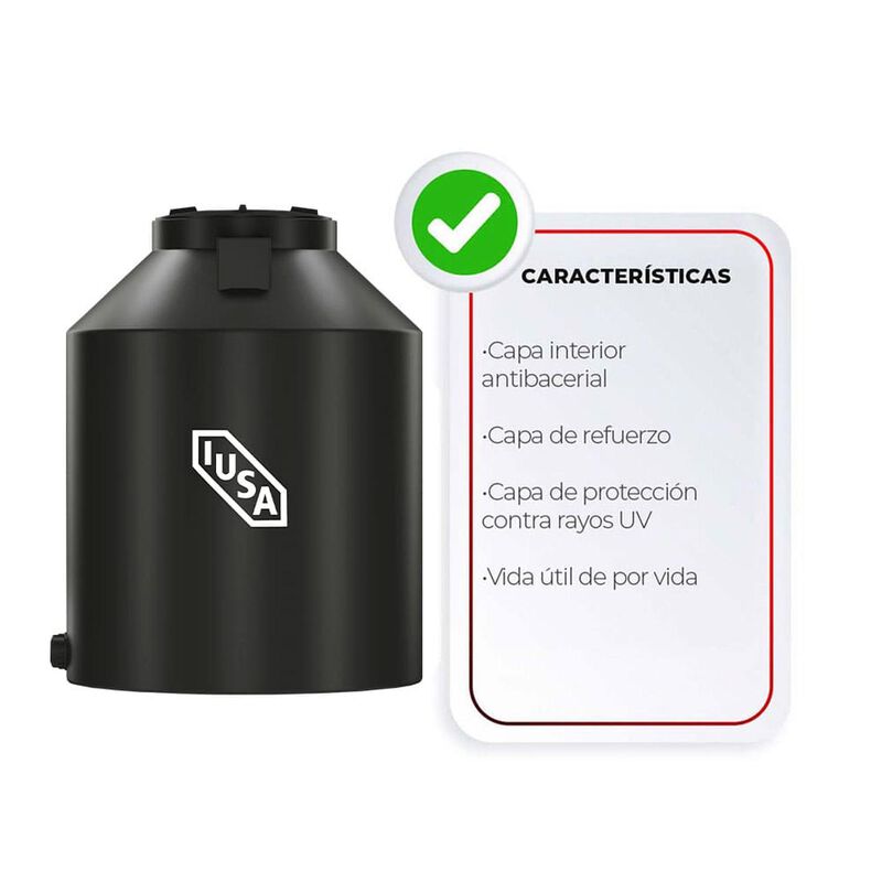 Tinaco Tricapa Iusa, 450 L., Negro + Accesorios... image number null