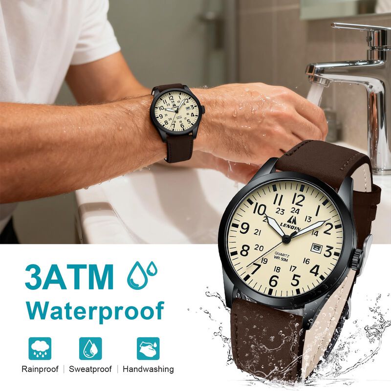 Reloj Ln Lenqin 38 mm Anal&oacute;gico De Cuarzo Con F... image number null