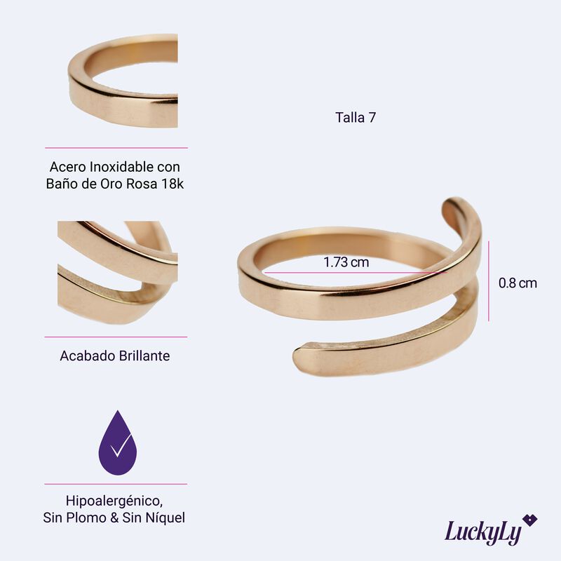 Anillos Para Mujer Acero Inoxidable, Oro Rosa P... image number null