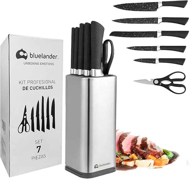 Set de Cuchillos de Acero Inoxidable con Bloque... image number null