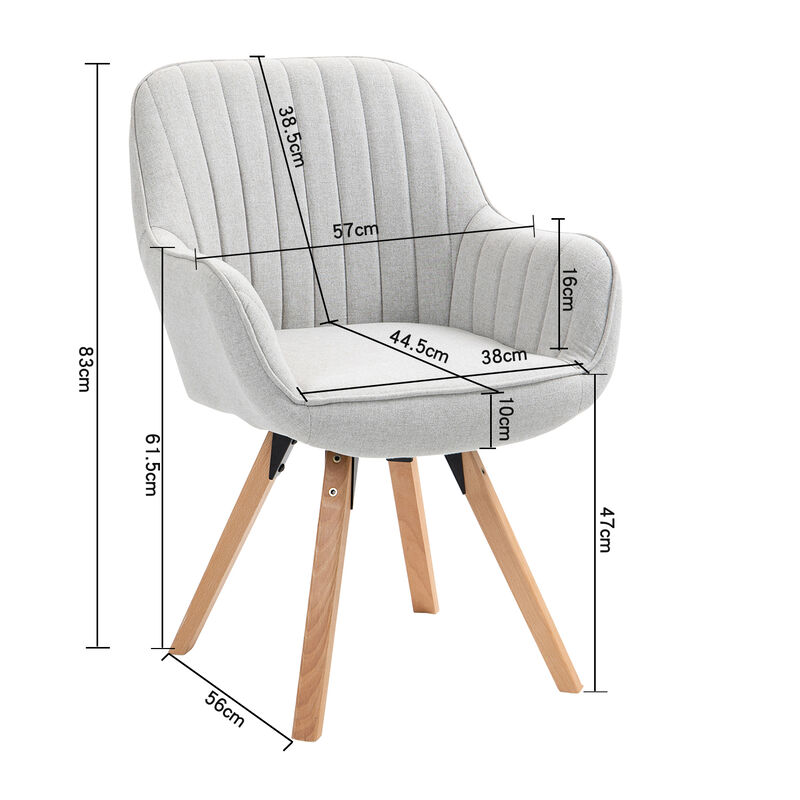 Silla Giratoria 360&deg; Con Brazos, Tapizada En Te... image number null