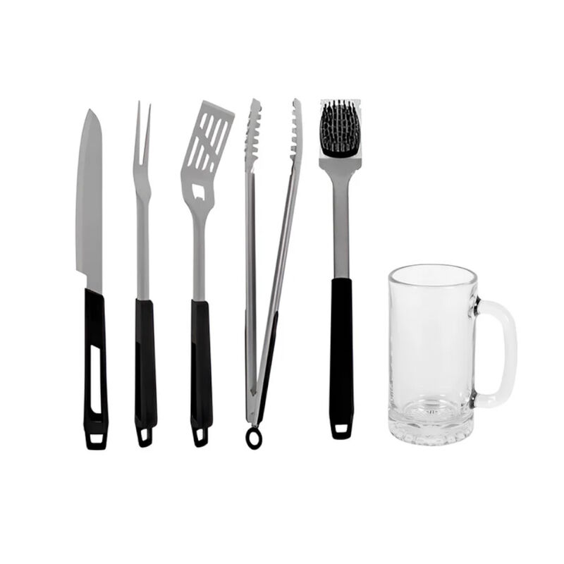 Utensilios para Asado 5 pz C/Tarro Vidrio Tramo... image number null