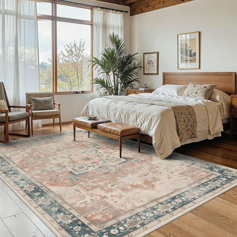 Alfombra Rugxara 6x9 Boho Lavable Color Coral P... image number null