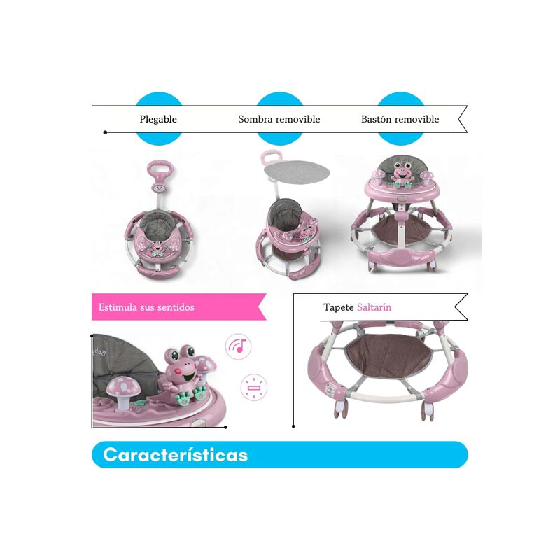 Andadera Plegable Con Tapete Saltar&iacute;n, Luces, S... image number null