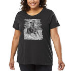 Camiseta De Talla Grande Word Art Para Mujer - Razas Populares de Caballos- Gris